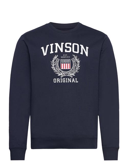 Se VINSON Kristian Mens Crew Neck VINSON Blue ved Booztlet