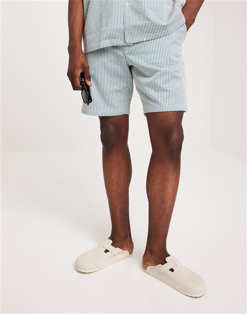 Selected Homme Slhregular-Ben Seersucker Jersey Sh Tynde shorts Dragonfly Blanc De Blanc