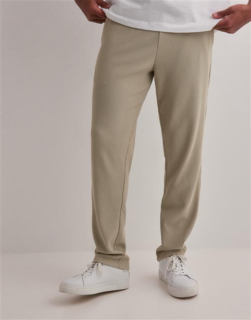 Selected Homme SLHSTRAIGHT196-Plisse Trouser Ex Bukser Beige