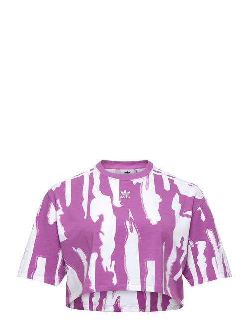 adidas Originals Thebe Magugu Allover Print Crop T-Shirt Adidas Originals Pink