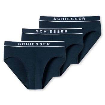 Schiesser 3P 95-5 Organic Cotton Rio Brief Marineblå bomuld Medium Herre