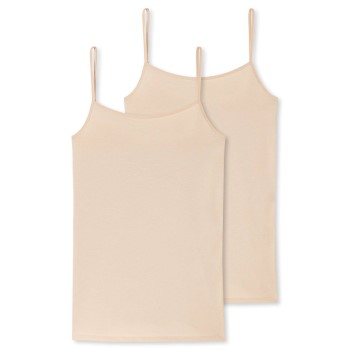 Se Schiesser 2P 95-5 Organic Cotton Spaghetti Top Beige økologisk bomuld 38 Dame ved Timarco