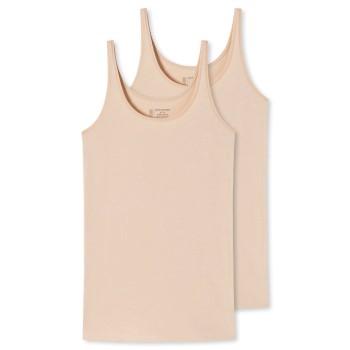 Schiesser 2P 95-5 Organic Tank Top Beige bomuld 38 Dame