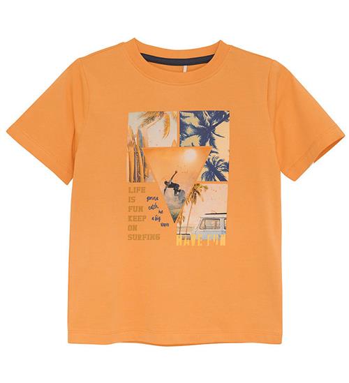 Minymo Minymo T-shirt - Mock Orange m. Surfer