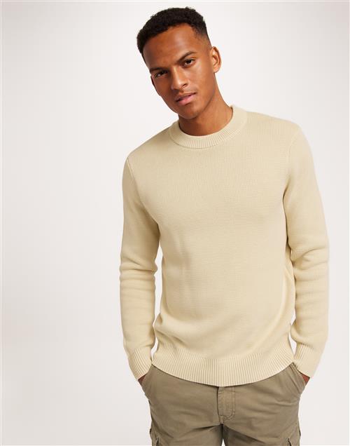 Selected Homme Slhtodd Ls Knit Crew Neck W Striktrøjer Fog