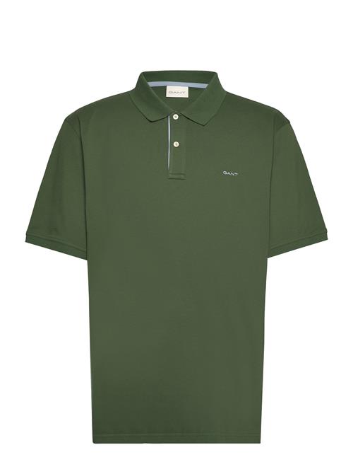 Se GANT Reg Contrast Pique Ss Polo GANT Green ved Booztlet