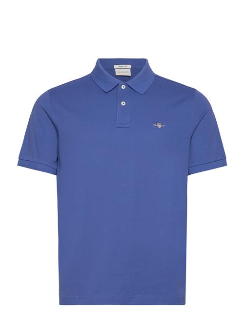 Reg Shield Ss Pique Polo GANT Blue