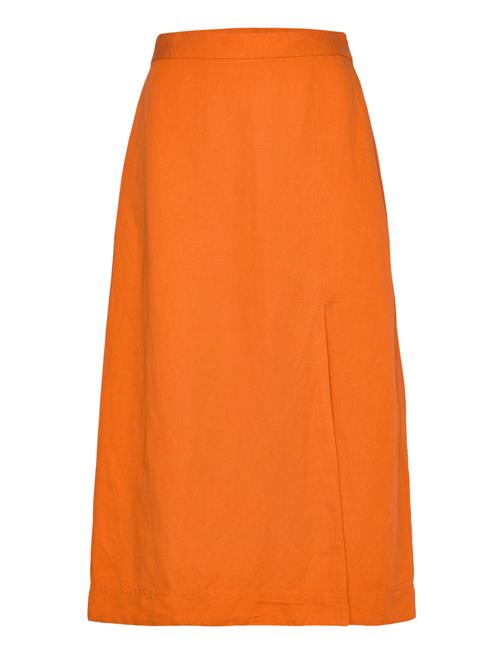 GANT Rel Midi Linen Blend Skirt GANT Orange