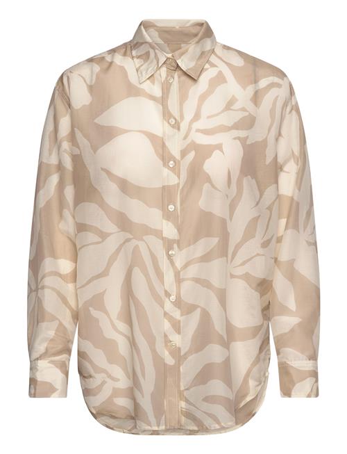 GANT Rel Palm Print Cot Silk Shirt GANT Beige