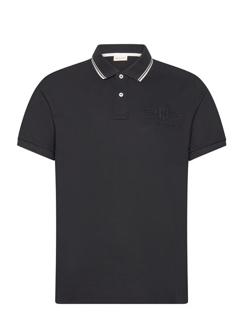 Contrast Tipping Ss Pique Polo GANT Black