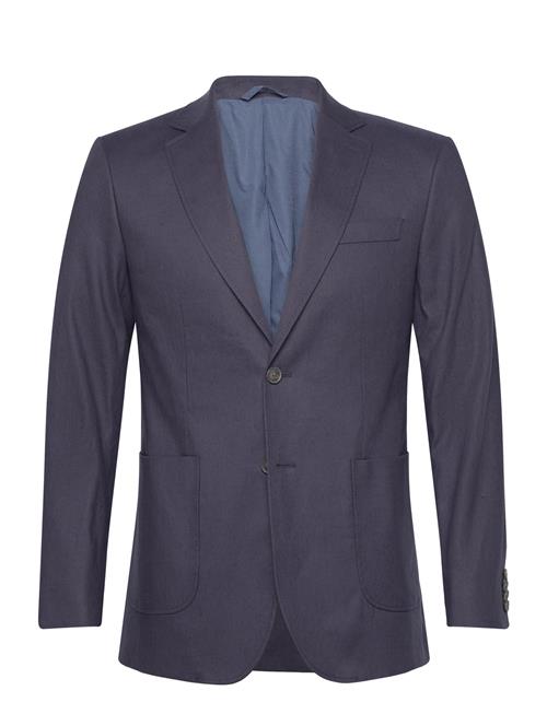 Se GANT Slim Cotton Linen Suit Blazer GANT Blue ved Booztlet