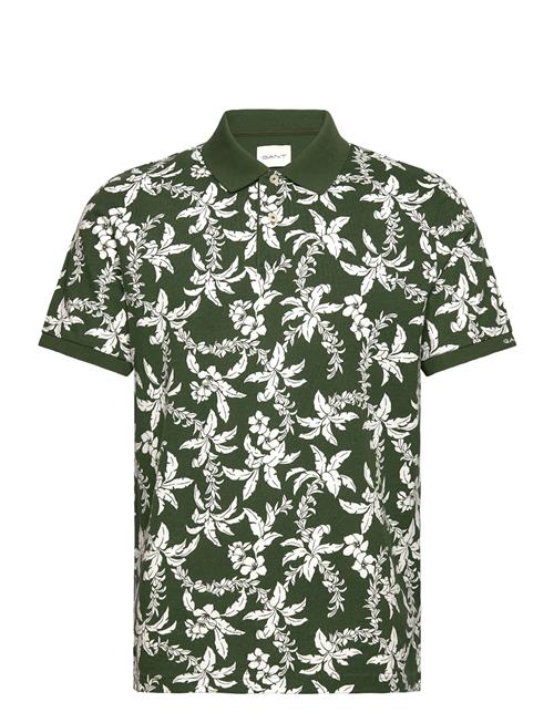 GANT Palm Lei Print Ss Polo GANT Khaki