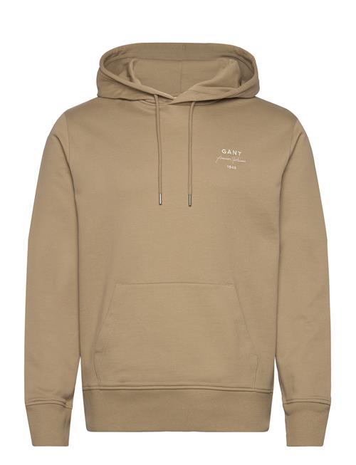 GANT Logo Script Hoodie GANT Khaki