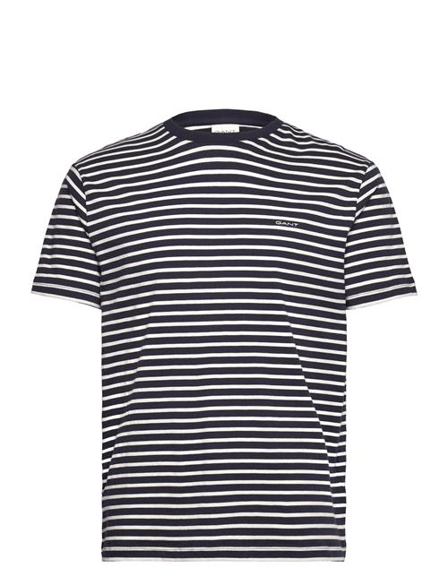 Se GANT Striped T-Shirt GANT Navy ved Booztlet