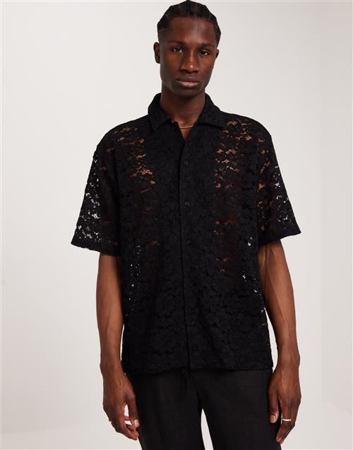 Woodbird WBBanks Lace Shirt Kortærmede skjorter Sort