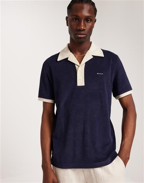 Gant Towelling Resort Collar Polo Kortærmede poloer Evening Blue