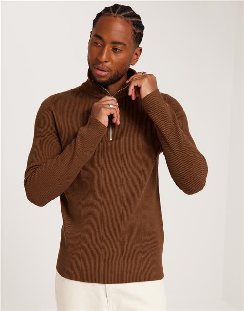 Jack & Jones Jprccperfect Knit Half Zip Sn Striktrøjer Cambridge Brown