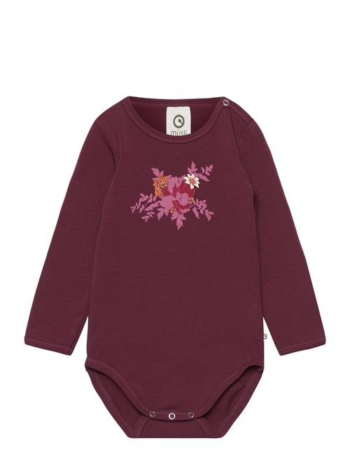 Müsli by Green Cotton Bloomy Print L/S Body Müsli By Green Cotton Burgundy