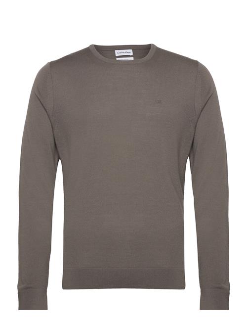 Calvin Klein Merino Rws Crew Neck Sweater Calvin Klein Brown