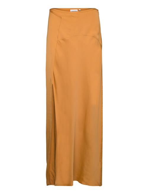 Calvin Klein Satin Viscose Maxi Skirt Calvin Klein Gold