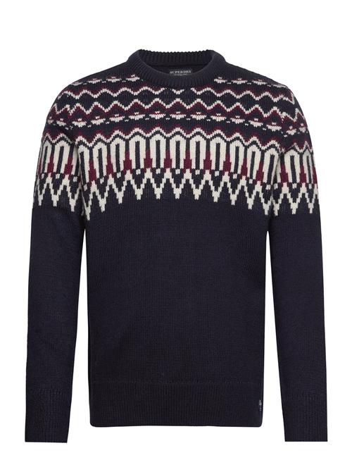 Superdry Fairisle Knit Crew Jumper Superdry Navy