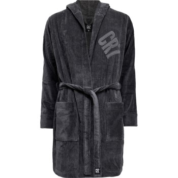 Se CR7 Cristiano Ronaldo Cotton Bathrobe Grå bomuld Large Herre ved Timarco