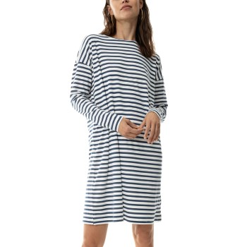 Se Mey Cyra Nightshirt Hvid/Marine X-Small Dame ved Timarco