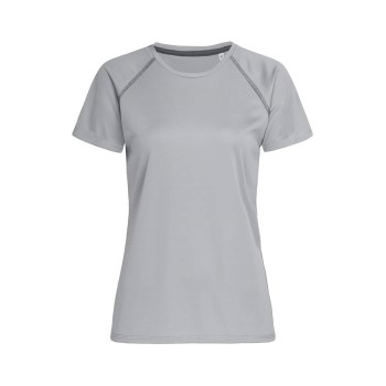 Se Stedman Active 140 Women Team Raglan Sølvgrå polyester Small Dame ved Timarco