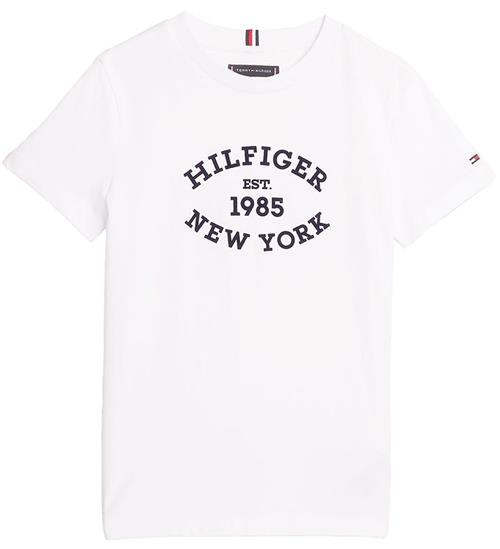 Tommy Hilfiger Tommy Hilfiger T-shirt - Monotype Flock - Hvid