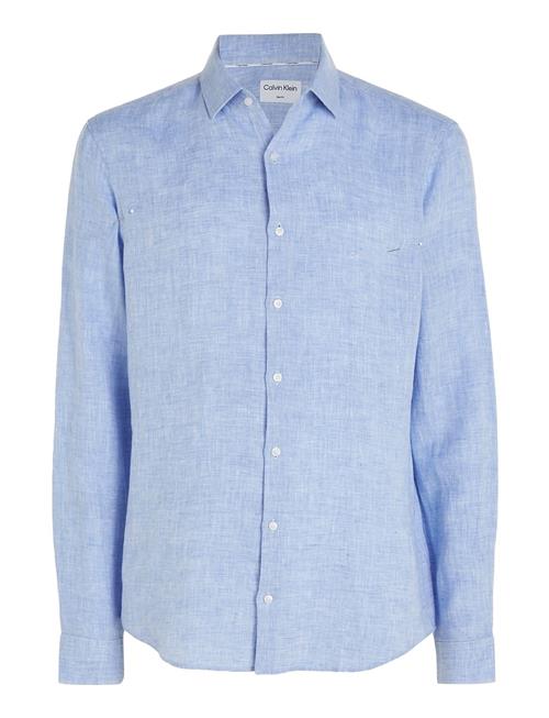 Calvin Klein Linen Solid Slim Shirt Calvin Klein Blue