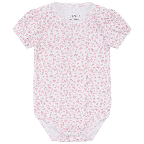 Se Hust&Claire Bitt Blomstret Babybody Hvid | Hvid | 68 cm ved Babyshop