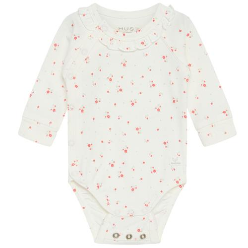 Hust&Claire Bing Blomstret Babybody Hot Coral | Orange | 50 cm