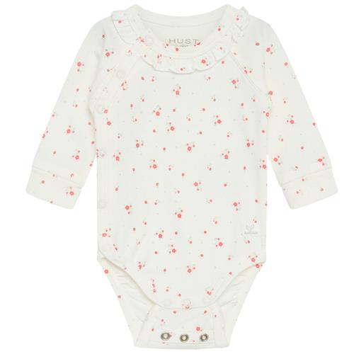 Se Hust&Claire Bing Blomstret Babybody Hot Coral | Orange | 50 cm ved Babyshop