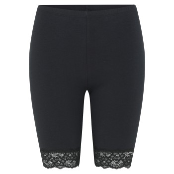 Decoy Mid-length Capri Leggings With Lace Sort økologisk bomuld Medium Dame