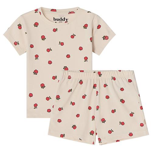 Se Buddy & Hope Molly GOTS Mønstret Pyjamas Med Æbler Cremefarvet | Hvid | 86/92 cm ved Babyshop