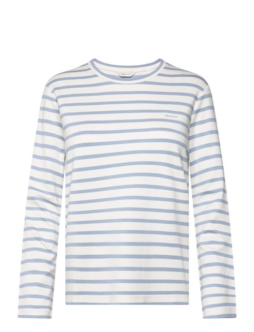 Se GANT Striped Ls T-Shirt GANT Blue ved Booztlet