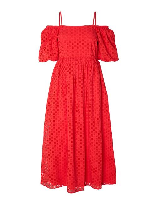 Selected Femme Slfanelli 3/4 On Off Ankle Dress B Selected Femme Red