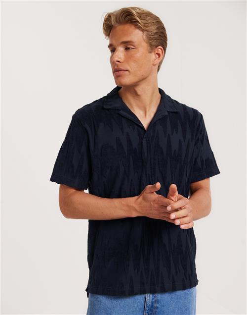 OAS Polo Terry Shirt Kortærmede skjorter Navy