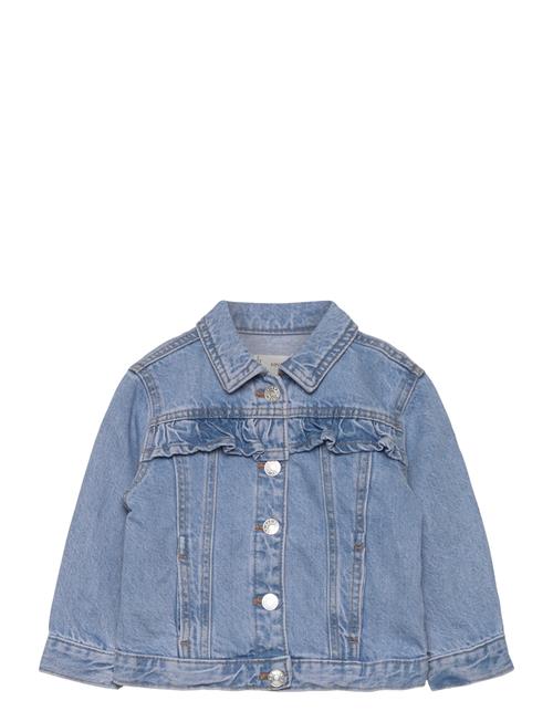 Mango Ruffled Denim Jacket Mango Blue