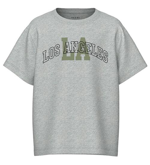 Se Name It Name It T-Shirt - NkmValix - Light Grey Melange/Los Angeles ved KidsWorld