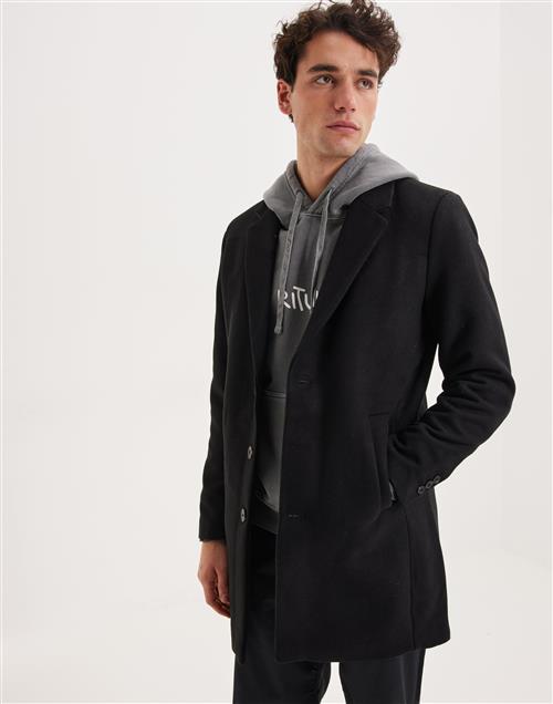 Jack & Jones Jjemoulder Wool Coat Sn Frakke Black