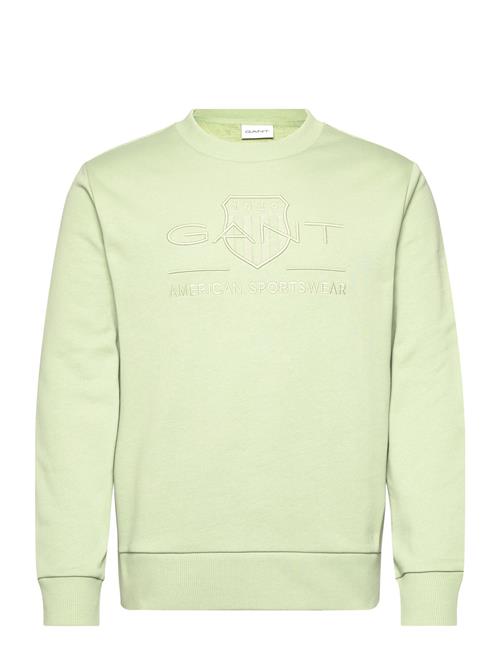 Se GANT Reg Tonal Shield C-Neck Sweat GANT Green ved Booztlet