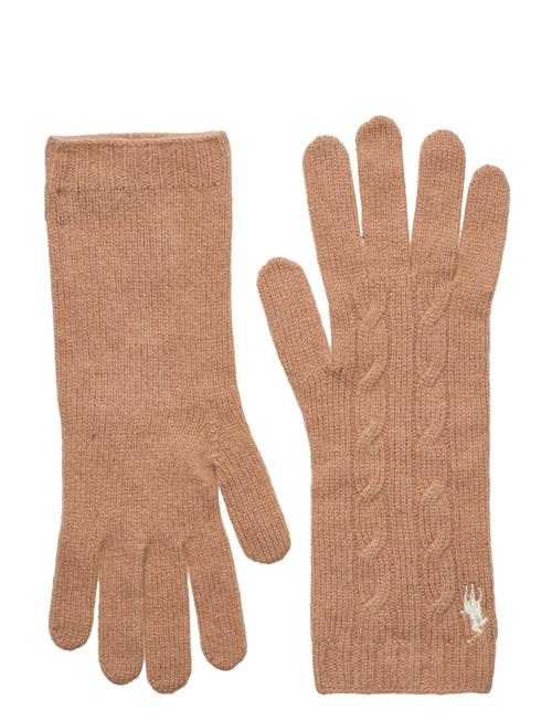 Polo Ralph Lauren Touch Screen Cable Wool-Cashmere Gloves Polo Ralph Lauren Brown