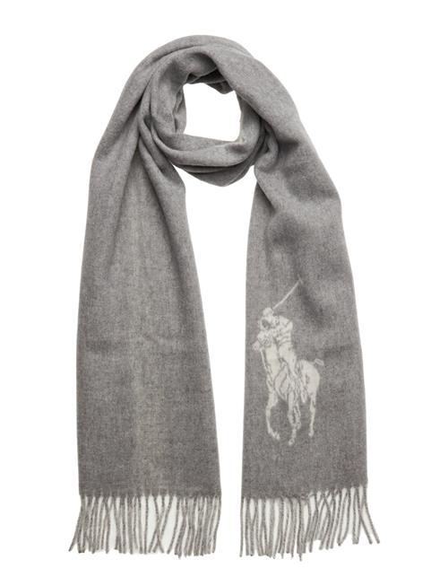 Polo Ralph Lauren Big Pony Fringe Wool-Blend Scarf Polo Ralph Lauren Grey