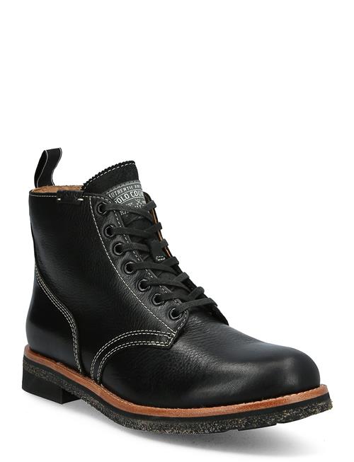 Se Polo Ralph Lauren Tumbled Leather Boot Polo Ralph Lauren Black ved Booztlet