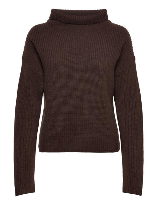 Se Polo Ralph Lauren Rib-Knit Wool-Cashmere Mockneck Jumper Polo Ralph Lauren Brown ved Booztlet