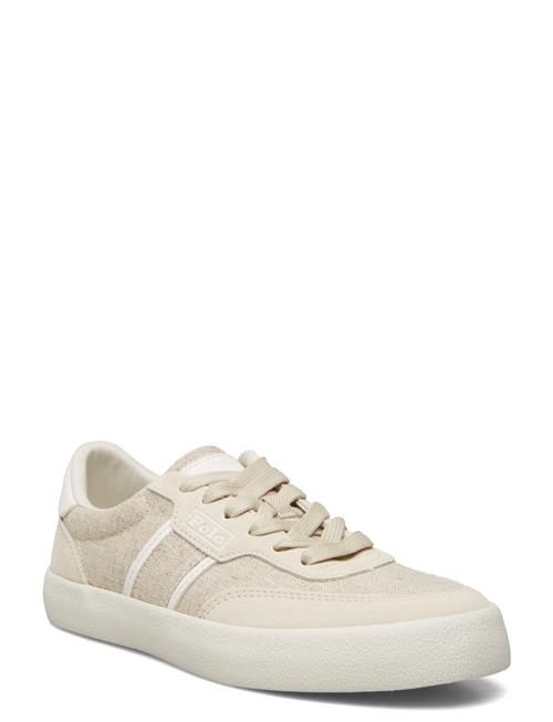 Court Leather &Amp; Canvas Trainer Polo Ralph Lauren Cream