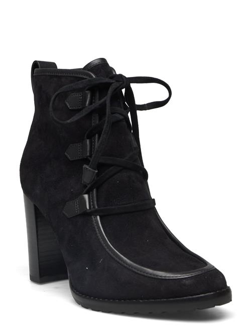 Lauren Ralph Lauren Mabel Leather-Trim Suede Bootie Lauren Ralph Lauren Black