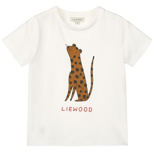 Liewood Apia Baby T-shirt Leopard/Crisp White | Hvid | 74 cm