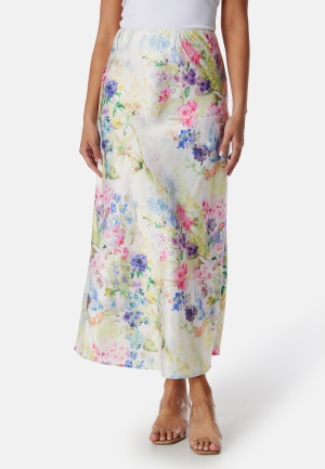 Pieces Pcmari High Waist long skirt Cloud Dancer AOP:FLOWER M